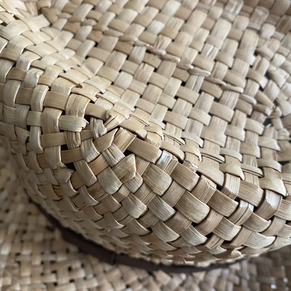Vintage ALL SAINTS Straw Hat with Brown Ribbon! S/M - Picture 7 of 8